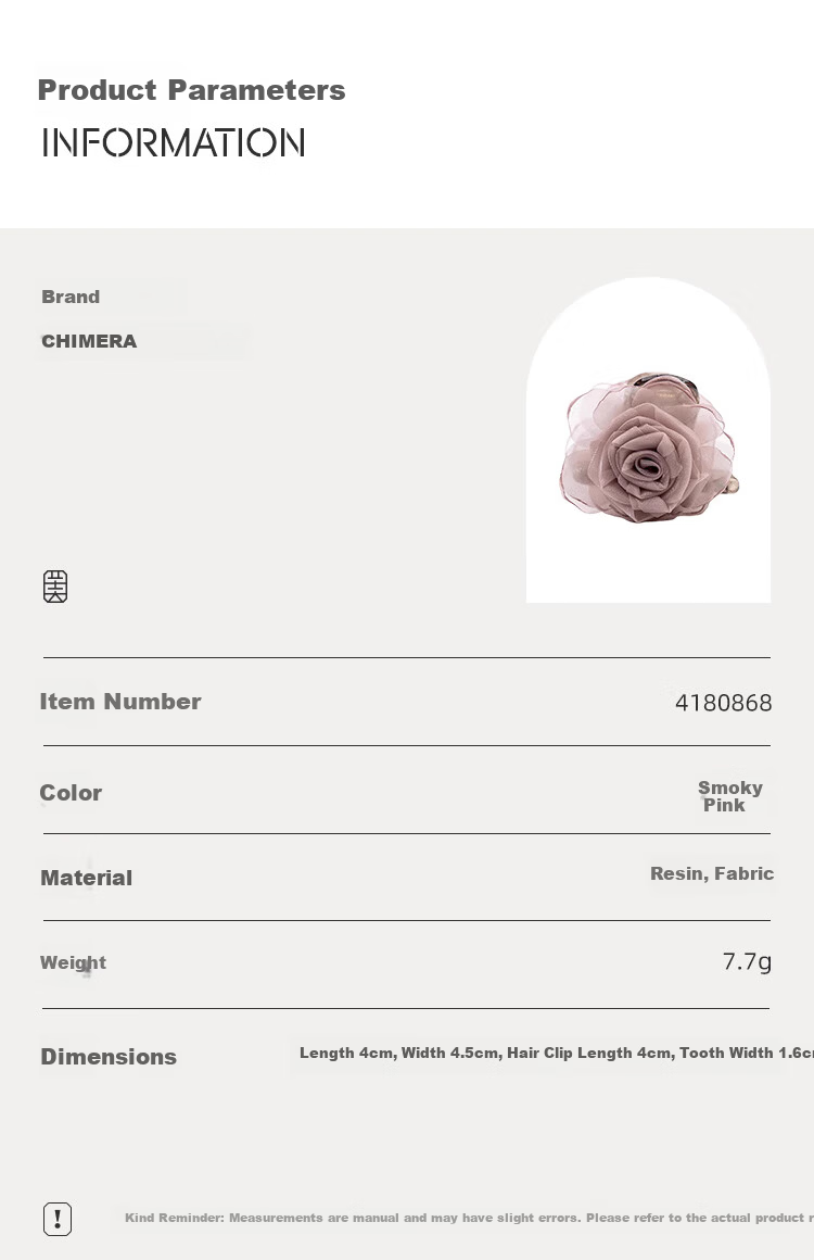 CHIMERA Double-Sided Flower Half-Up Medium Hair Claw Clip for Women Lightweight Shark Jaw Hair Clip Birthday Gift 2