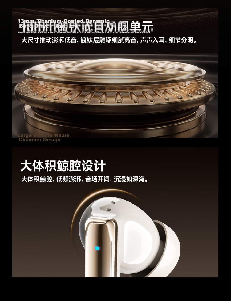 KUGOU M65 True Wireless Bluetooth Earbuds In-Ear 6-Mic Active Noise Cancelling Flagship Long Battery Life High-Quality Call Music Gaming Compatible with Huawei Apple Xiaomi 11