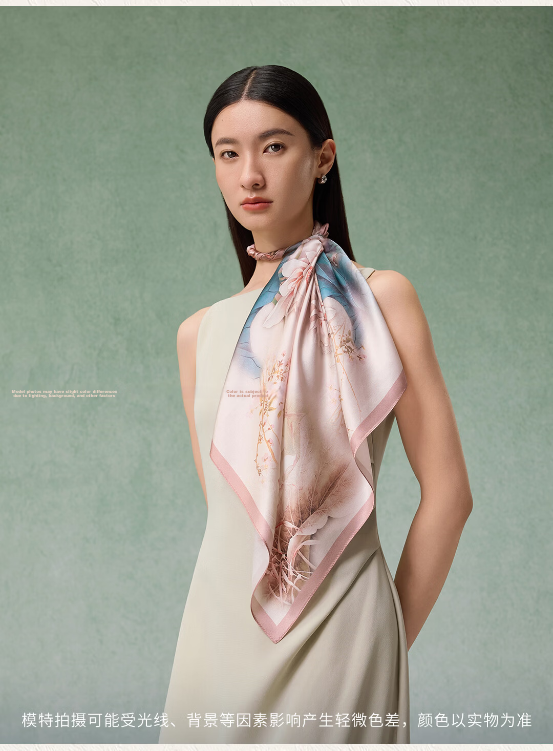 Shanghai Story 100% Mulberry Silk Printed Scarf Square Silk Scarf Gift for Mom and Girlfriend Birthday Women's Silk Scarf Gift Box 19