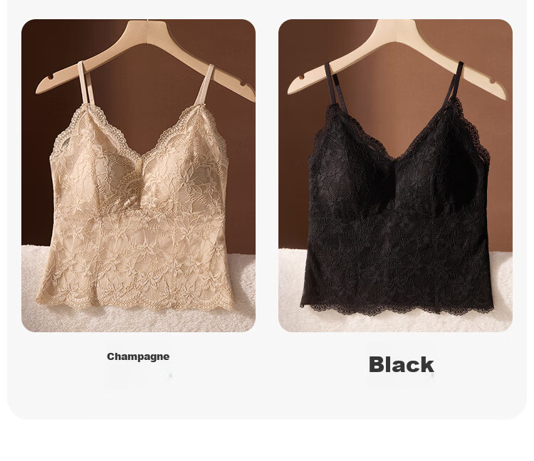 Herbal Original Color Women's French Lace Sexy Strap Camisole Summer Thin Breathable Backless Bra-Free Base Layer Nude 9