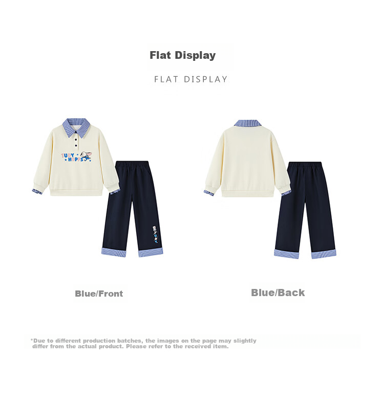 Disney Girls' Kids' Spring Autumn 2026 New Stylish Children's Baby Polo Collar Sweatshirt and Casual Pants Two-Piece Set 6