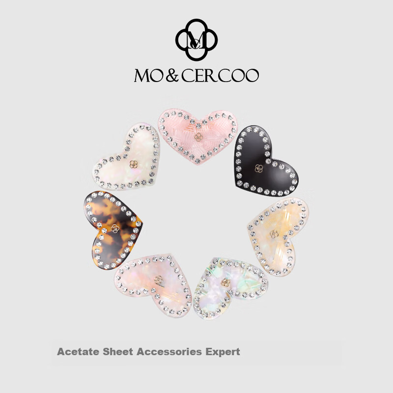 Cercoo Liu Yifei Huang Yimei Pink Heart Acetate Hair Clip Bangs Side Hairpin Hair Accessory