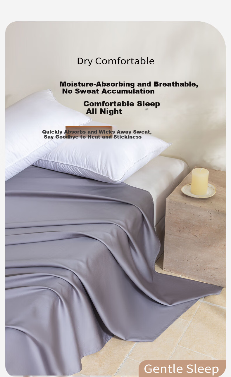 SOMERELLE A-Class Xinjiang Long-Staple Cotton Sateen Bed Sheet Single Piece 100% Cotton for Single/Double Bed 1.2/1.5m 200x230cm 10