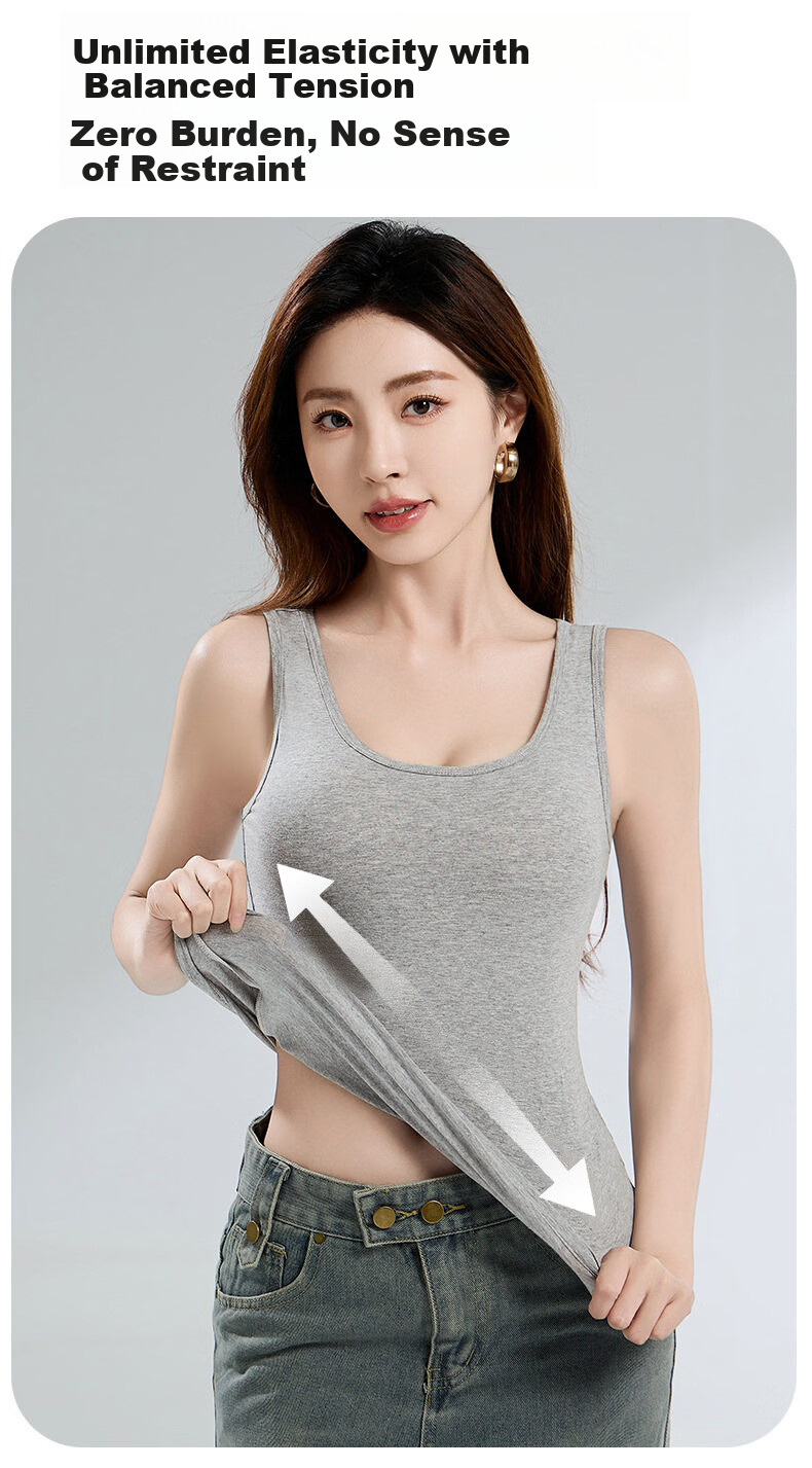 Modal 2-Pack Women's Tank Tops 100% Cotton White Summer Vest Innerwear Outerwear 2XL 9