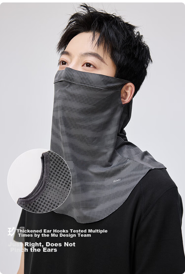 JIUMU Ice Silk Sun Protection Face Mask for Men, Cycling and Mountaineering, Summer UV Protection Neck Cover, Full Face Sun Shield Mask 10