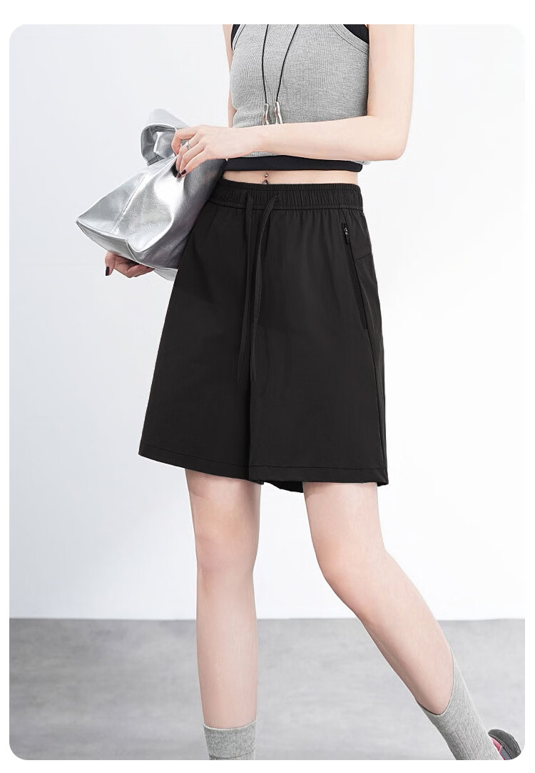 Miiow Outdoor Work Shorts 2026 Summer Ice Silk Loose Functional Quick-Dry Casual Sports Breathable Women's Five-Point Pants 4