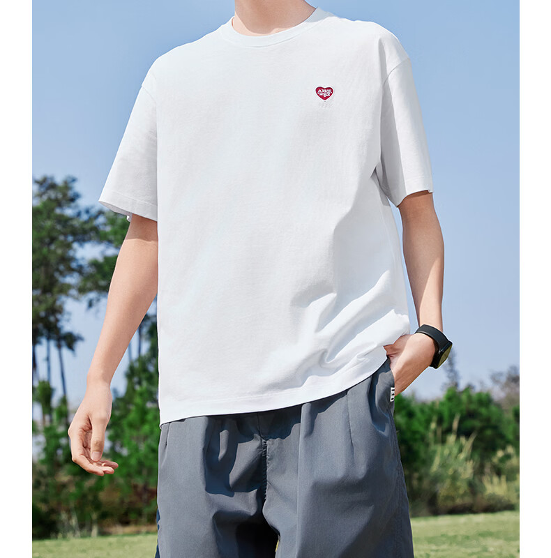 Peak Men's Summer Short Sleeve Pure Cotton Casual Loose Breathable Outdoor Xinjiang Cotton Sports Base T-Shirt DF652430 17