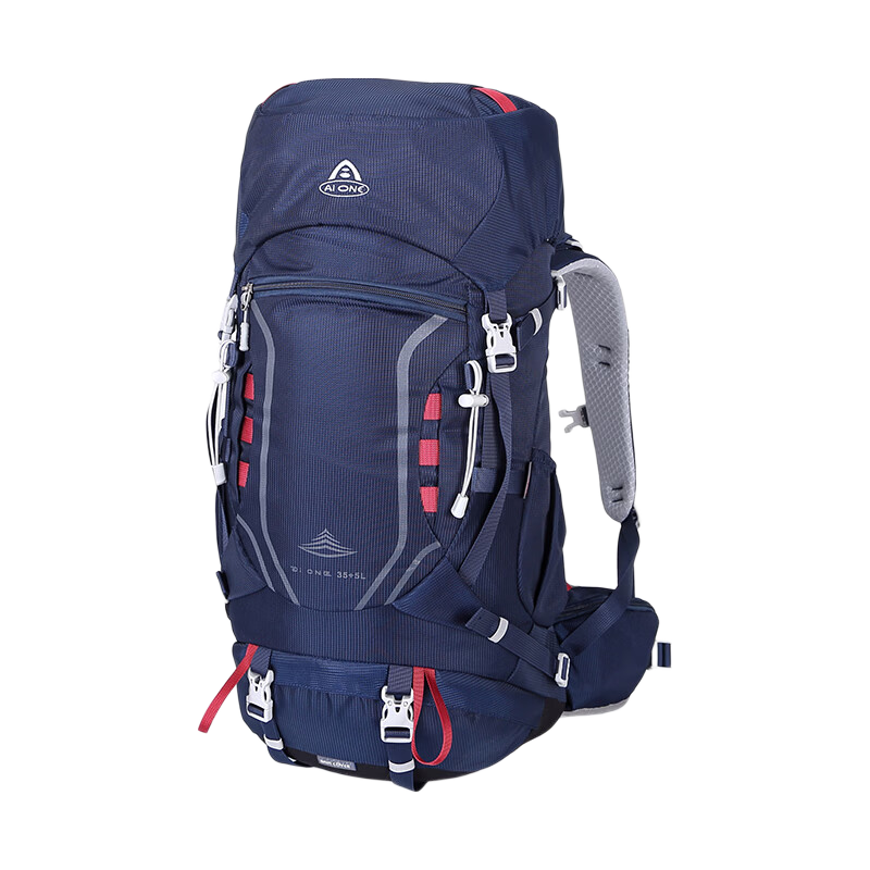 AiWang Women's Oxford Cloth Hiking Backpack Men's Outdoor Suspension Carrying Large Capacity Travel 35+5L Navy Blue