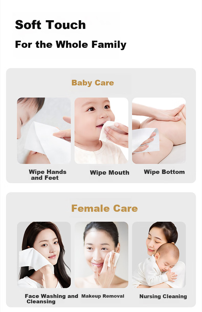 Xue Mianduo Cotton Soft Towel 100% Pure Cotton Baby Newborn Dual-use Dry and Wet Wipes 80 Sheets 5 Packs 13