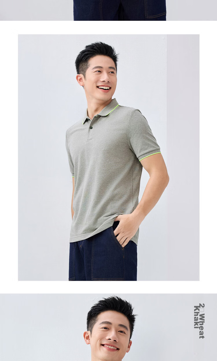 Giordano Men's Short Sleeve Polo Shirt New Pique Fabric Commuter Casual Colorblock Collar Top 01016425 13