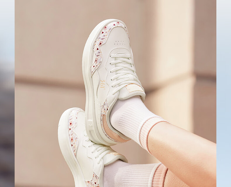 361° Women's Sports Shoes Summer Thin White Shoes Thick Sole Casual Sneakers 682616604F-3 11