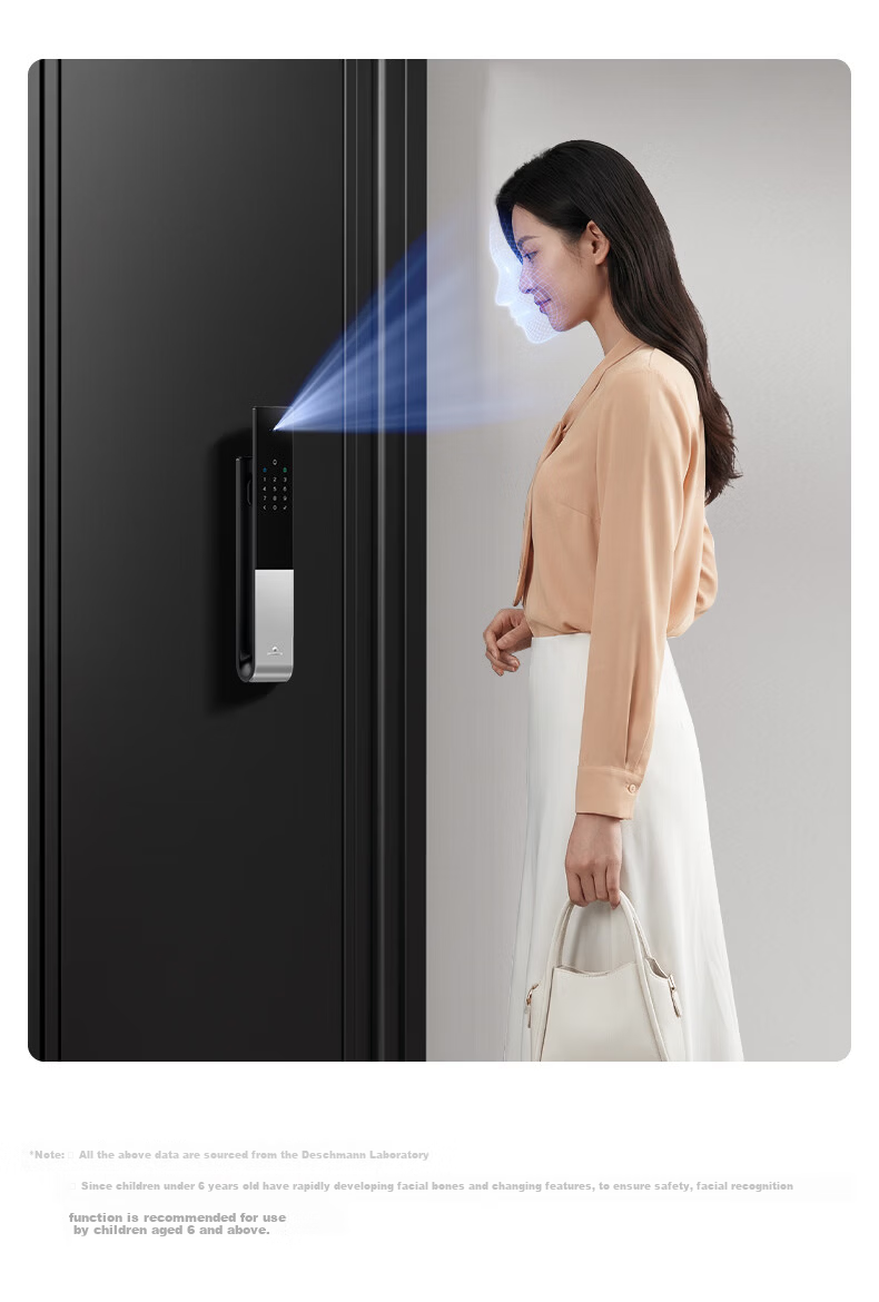 DESMAN Smart Door Lock 3D Facial Recognition Visual Peephole Large Screen Fingerprint Password Xiaodi U3F 11
