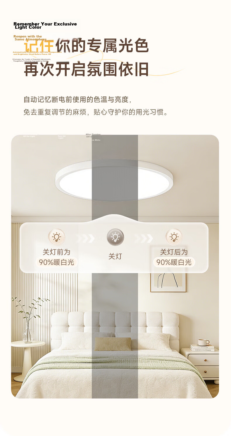 Haishibao Bright Light Full Spectrum Eye Protection Smart Ultra-thin Seamless Ceiling Lamp Minimalist Living Room Main Light All-inclusive 25