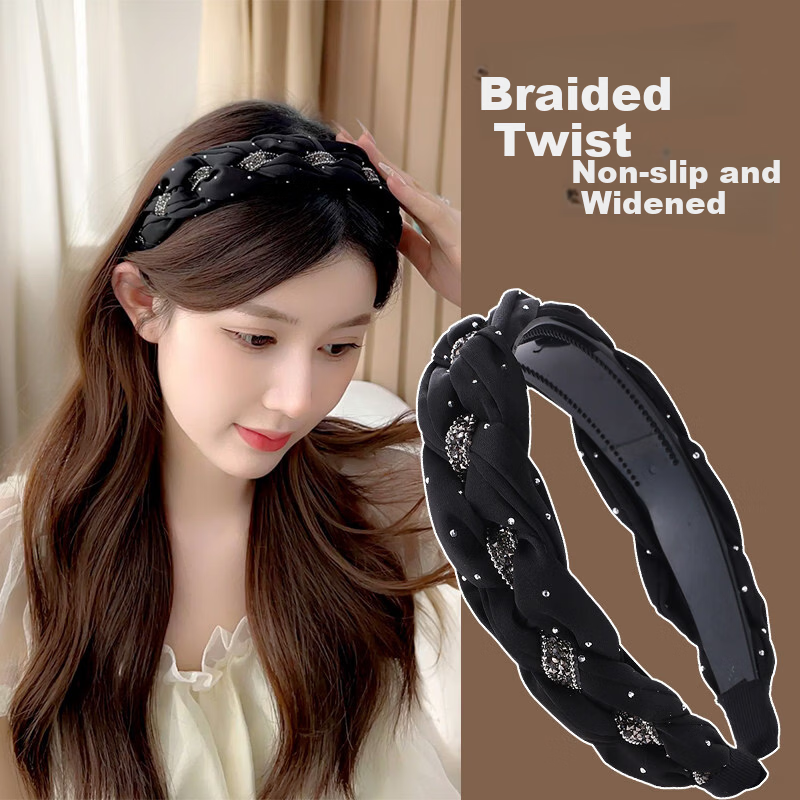Idair High Crown Rhinestone Headband Women's Elegant Hairband Face Washing Hair Clip Birthday Gift 1
