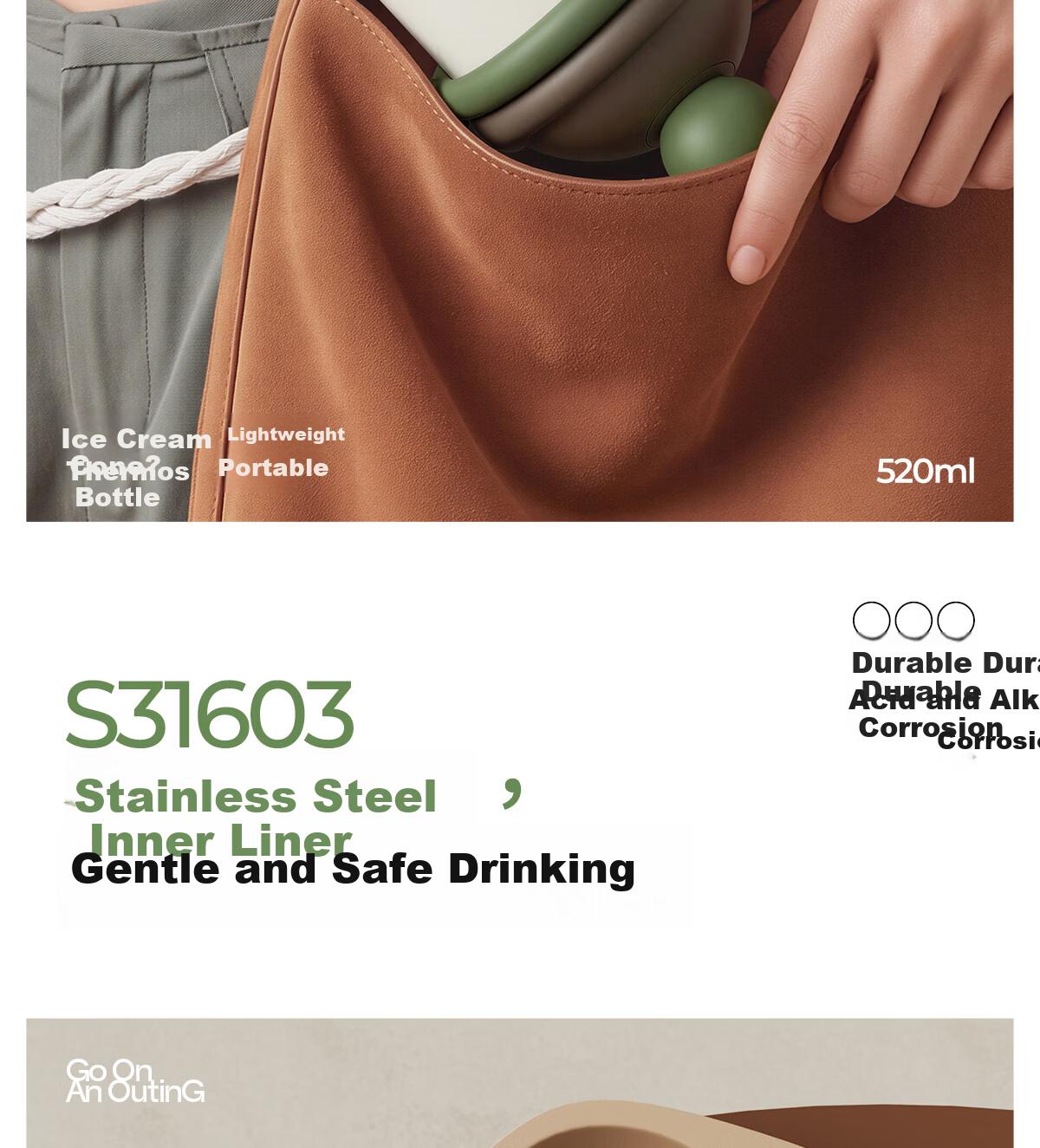 Shidajia Insulated Water Bottle for Women Outdoor Portable Straw High-Quality Seamless Liner Student Coffee Cup 13