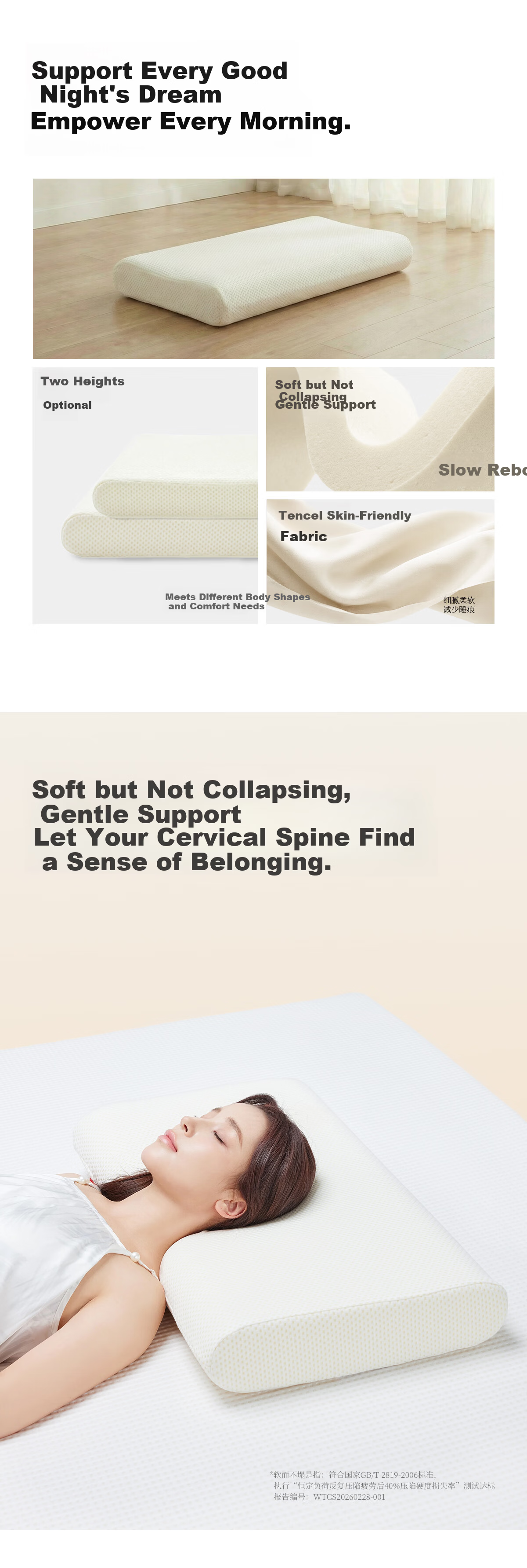 Kingkoil Memory Foam Pillow, Hotel-Specific Pillow, Memory Pillow, Cervical Spine Protection, Sleep Aid Pillow Core, Slow Rebound, Adult Light Enjoyment, 8cm 2