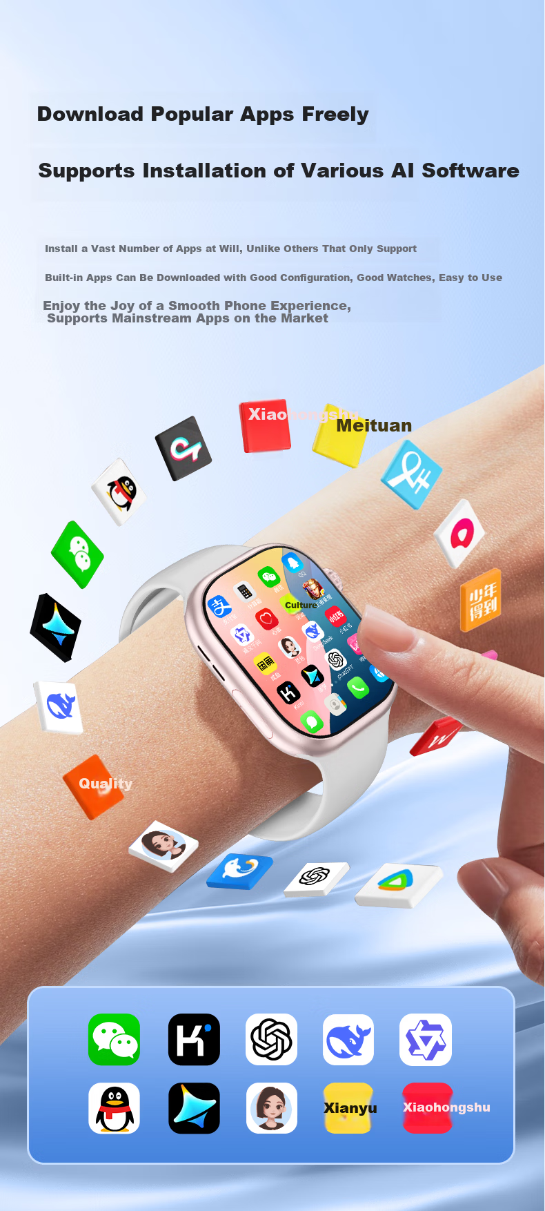 HUCATIER 2026 New Smart Children's Phone Watch for Ages 3-6 Elementary, Middle And High School Students 5G All-Network Positioning 7