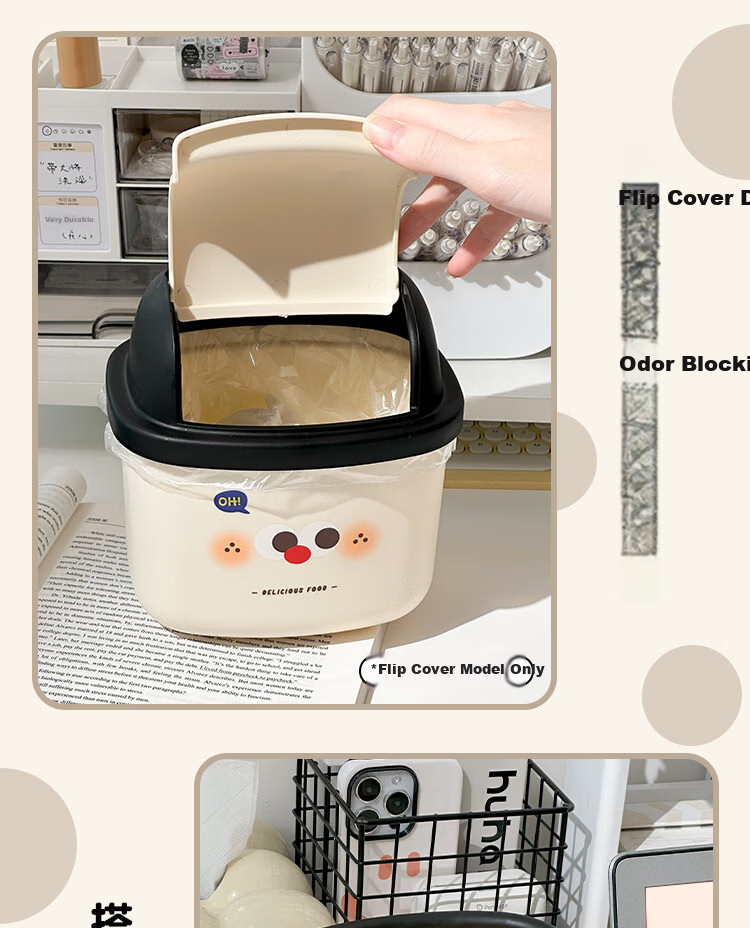 Class 3-2 Realistic Educational Kids Toy Mini Desktop DIY Trash Can Pretend Play Gift for Boys and Girls 9