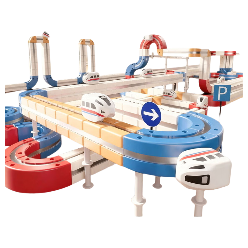 Chaoyin Toys Children's Magnetic Track Small Train Floating Transformable Magnetic Educational Building Blocks Birthday Gift for Boys and Girls