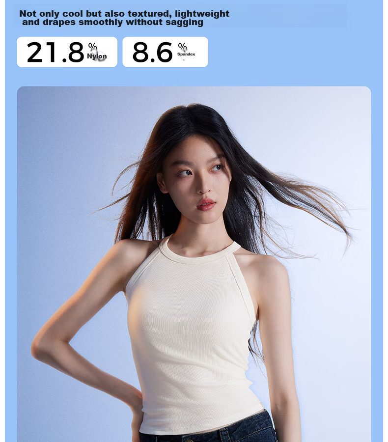 Half-Lined Cooling Padded Halter Tank Top for Women Slim Fit with Built-in Bra Pad Dark Chocolate Black S 7