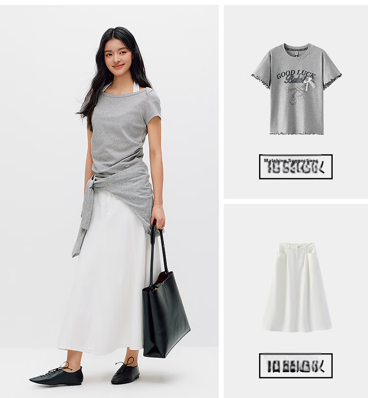 Semir Mall Same Style | Women's Summer Short Sleeve T-Shirt, Short Slim Fit, Off-Shoulder Ruffled 2026 Top 101326100002 7