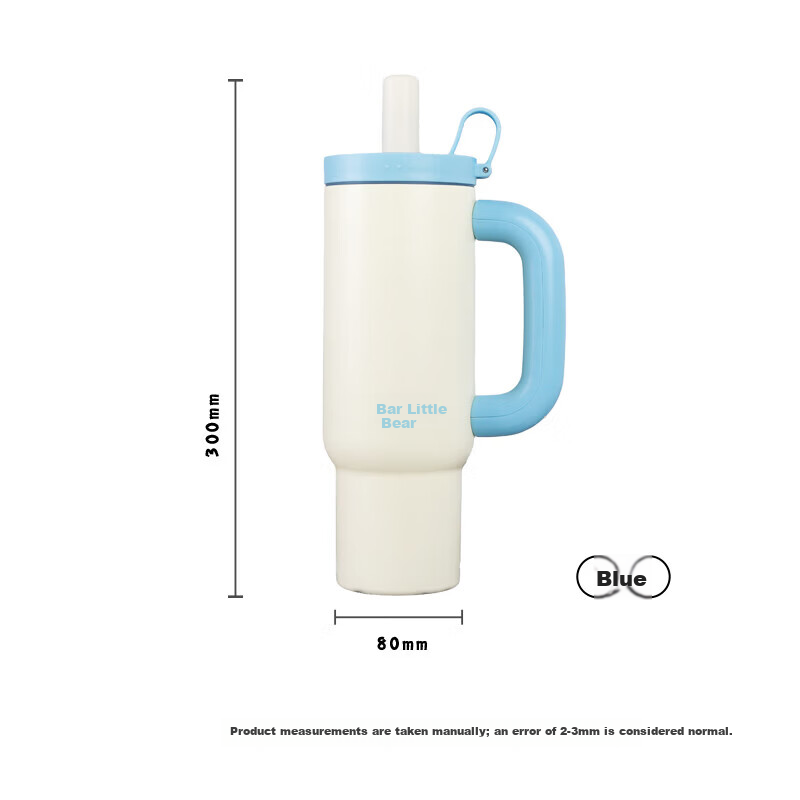 Bear Straw Tumbler Large Capacity Stainless Steel Insulated Water Bottle for Office Men Women Car Student Gift