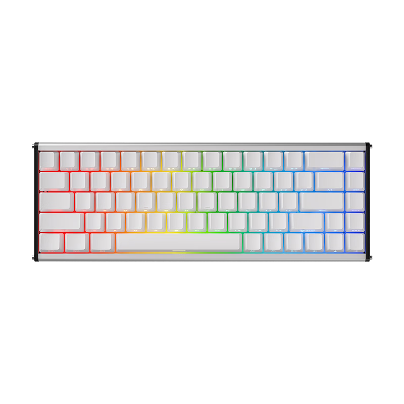 AJAZZ ALUX68 Magnetic Switch Keyboard CNC Aluminum RT0.01 8K Polling Rate 68-Key Hot-Swappable Gaming Esports Magnetic Switch Valorant Katai Switch Pure White Side-Printed