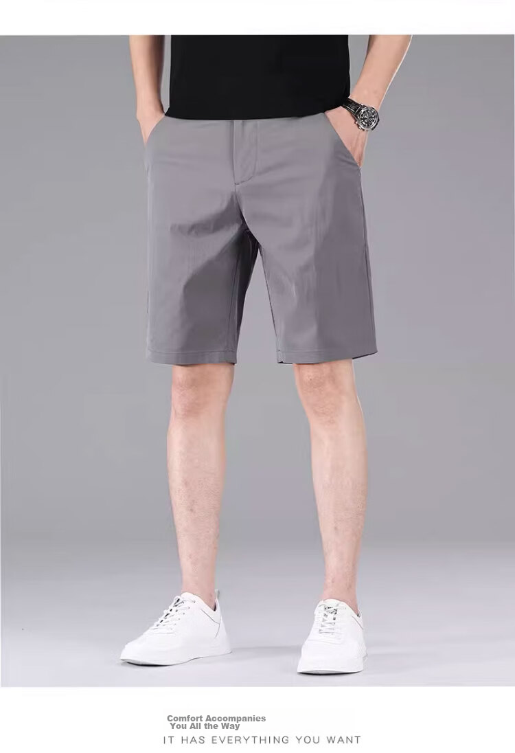 Playboy Ice Silk Men's Five-Point Shorts Summer Thin Breathable Quick-Dry New Business Casual Versatile Mid-Length Pants Trend 17