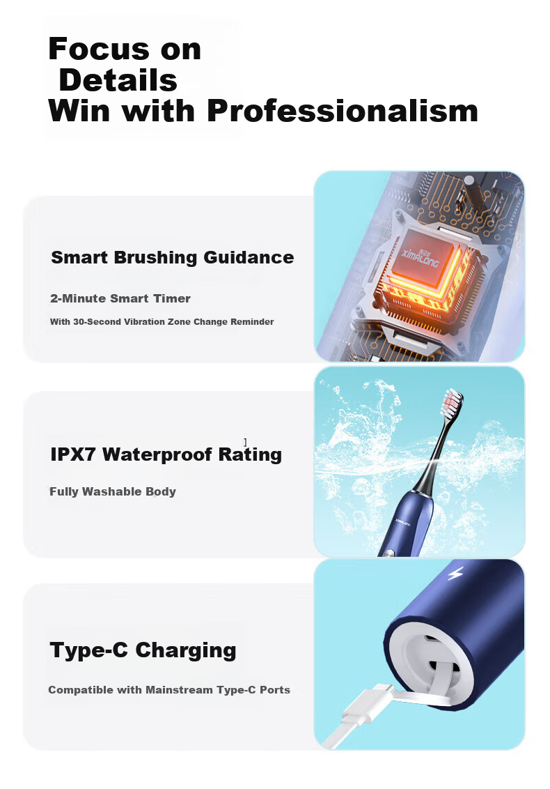 Ximalong Youth Electric Toothbrush for Ages 8-12-18, Soft Bristle Orthodontic Gum Care Electric Toothbrush for Middle and High School Students, Large Kids Electric Toothbrush, Birthday Gift for 12-Yea 14