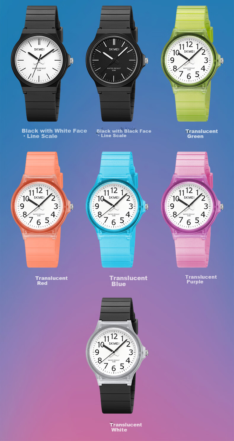 SKMEI Student Silent Pointer Quartz Exam Watch for Middle and High School Entrance Exams 2557 17