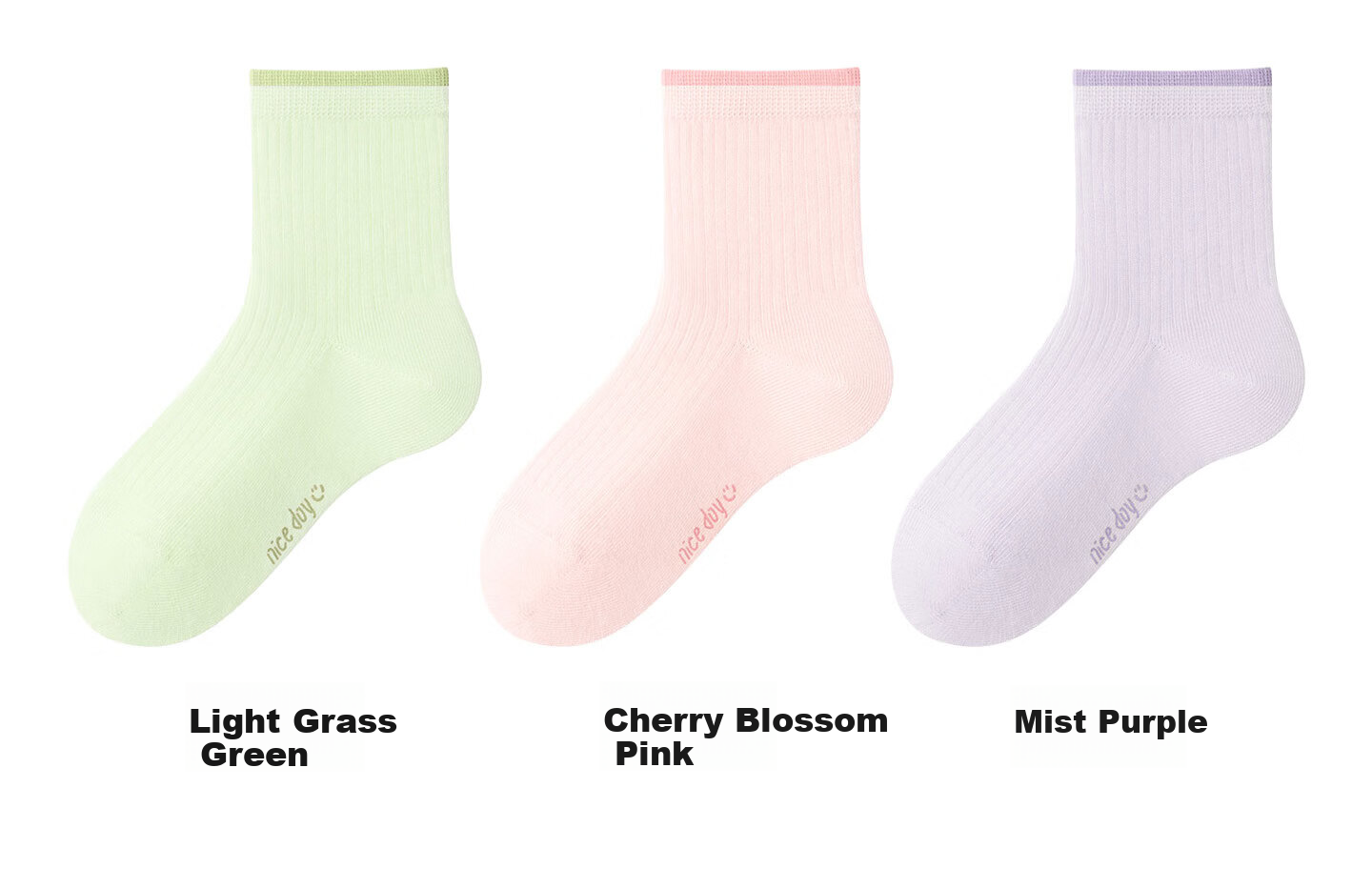 Mianzhuwu Children's Socks Girls Spring Summer Thin Breathable 100% Pure Cotton A-Class Cute Seamless Student Mid-Calf Socks 5 Pairs 26