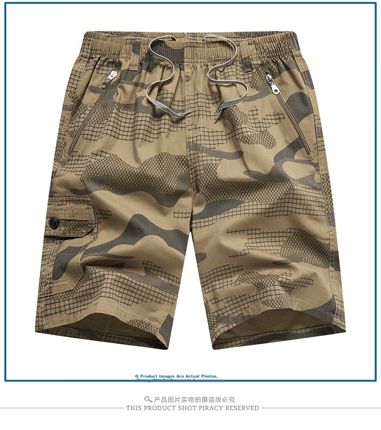 TUCANO Men's Summer Cotton Comfortable Camouflage Cargo Sports Casual Fashion Shorts Black Blue L 22