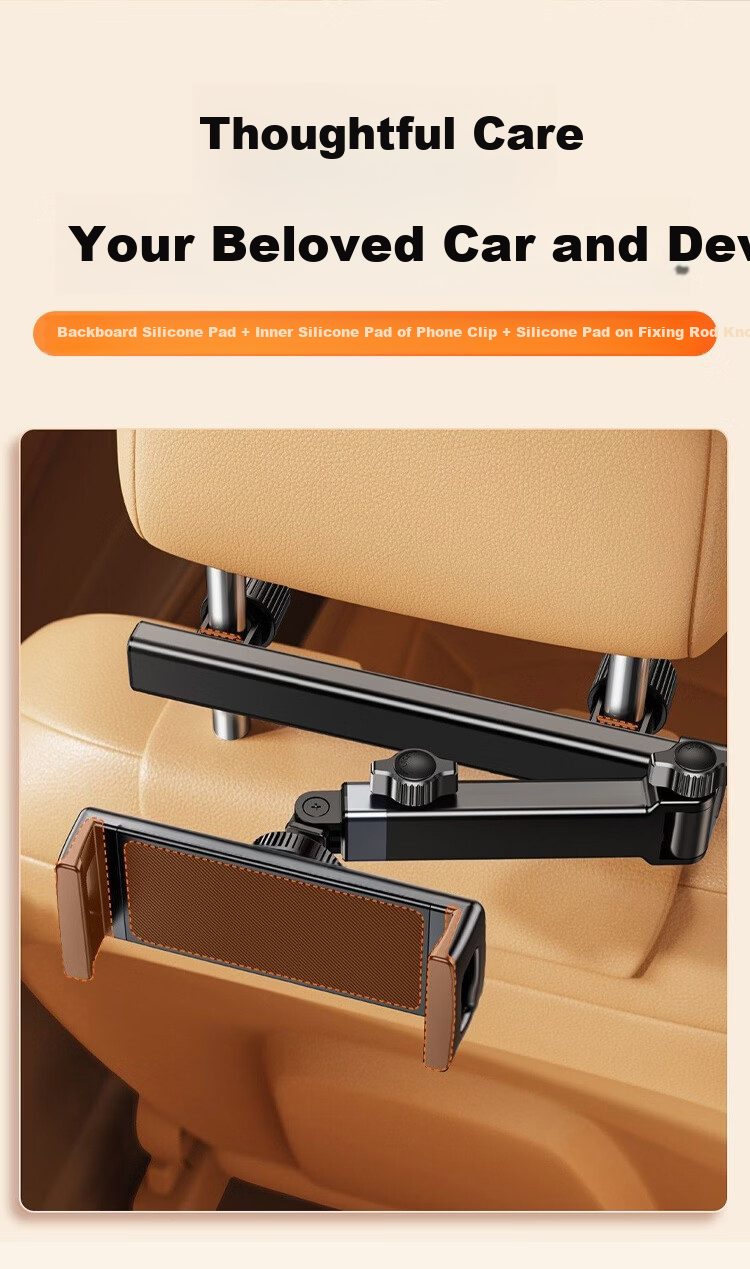 Beifute Car Tablet Holder Rear Seat iPad Car Back Seat Telescopic Phone Mount Multifunctional In-Car Use 10