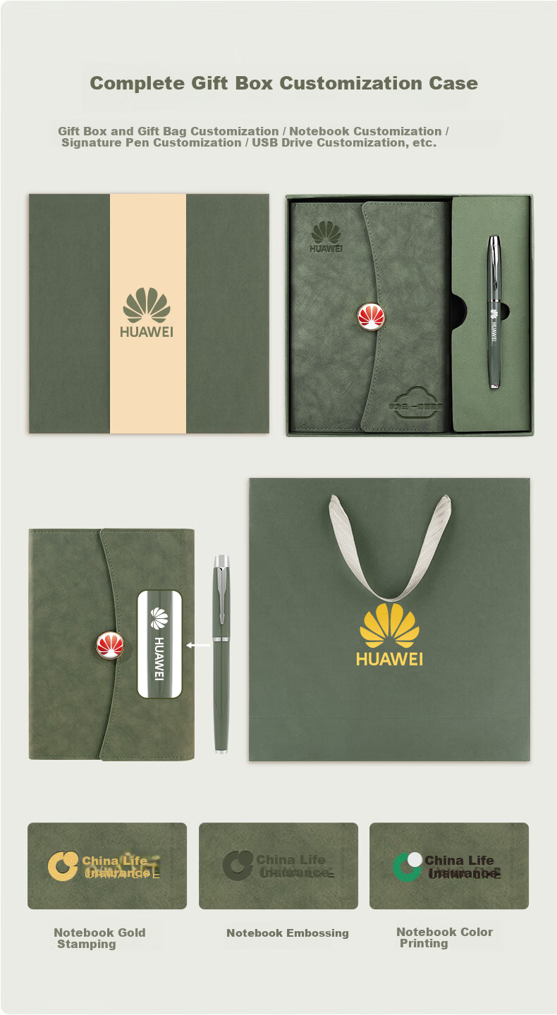 Wen'ao A5 Business Leather Notebook High-Quality Diary Gift School Supplies Work Meeting Stationery Gift Box Set 2
