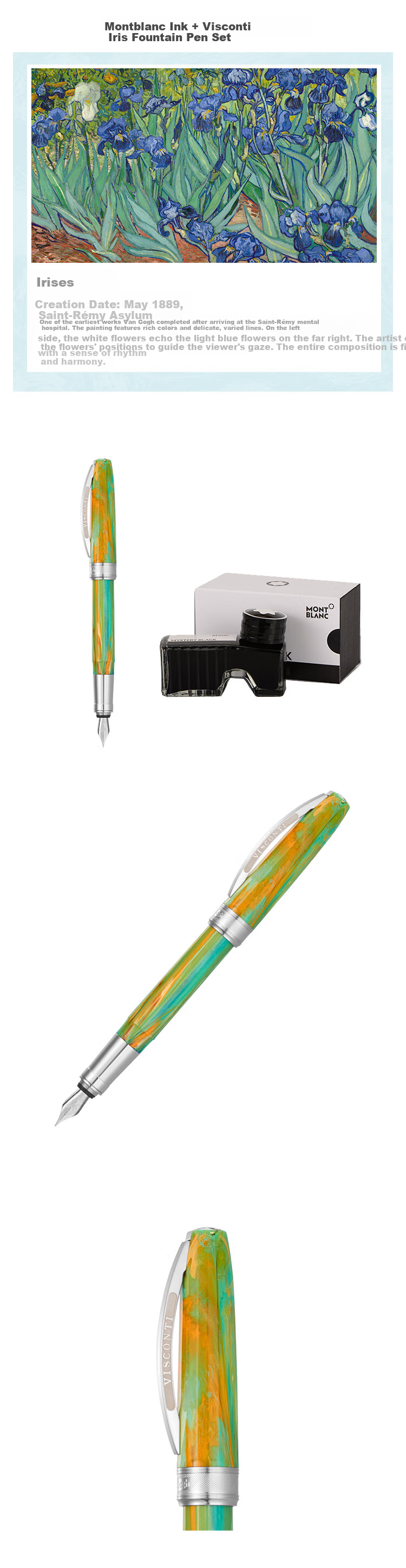 MONTBLANC Ink + Visconti Van Gogh Self-Portrait Fountain Pen Set [Gift] 11