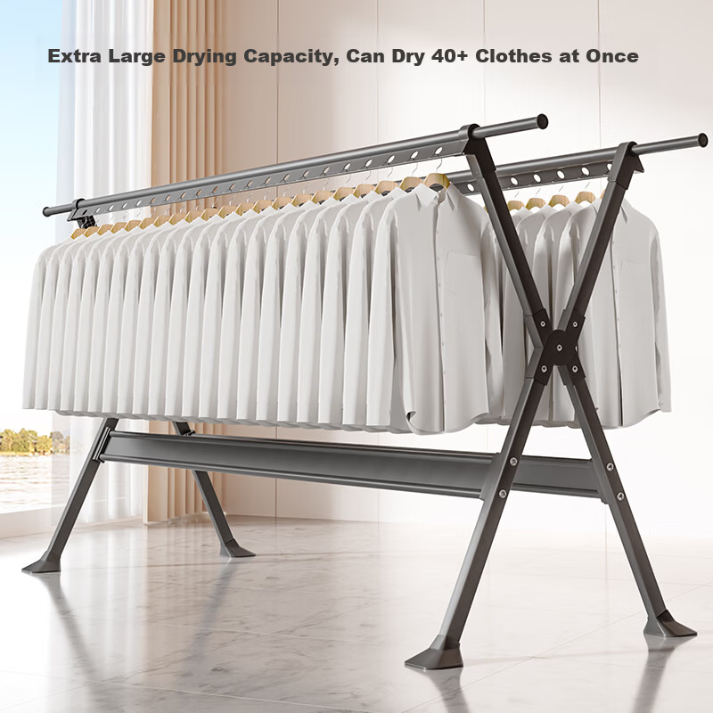 Fengshang Floor-Standing Foldable Clothes Drying Rack for Home Balcony and Bedroom