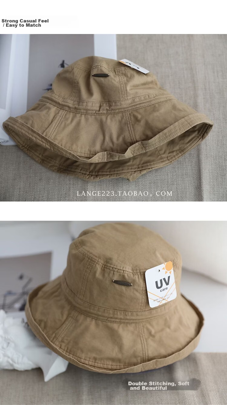 Lagur Japanese UV Fisherman Hat Women's Summer Sun Protection Anti-UV Sunshade Hat Casual Spring New Khaki 7