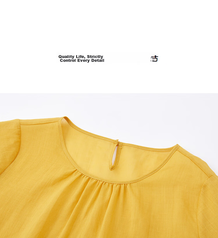 Demana [Ramie Lyocell Blend] Summer Round Neck Hollow Out Small Lace Loose Slimming Concealing Shirt for Women Premium Feel 15