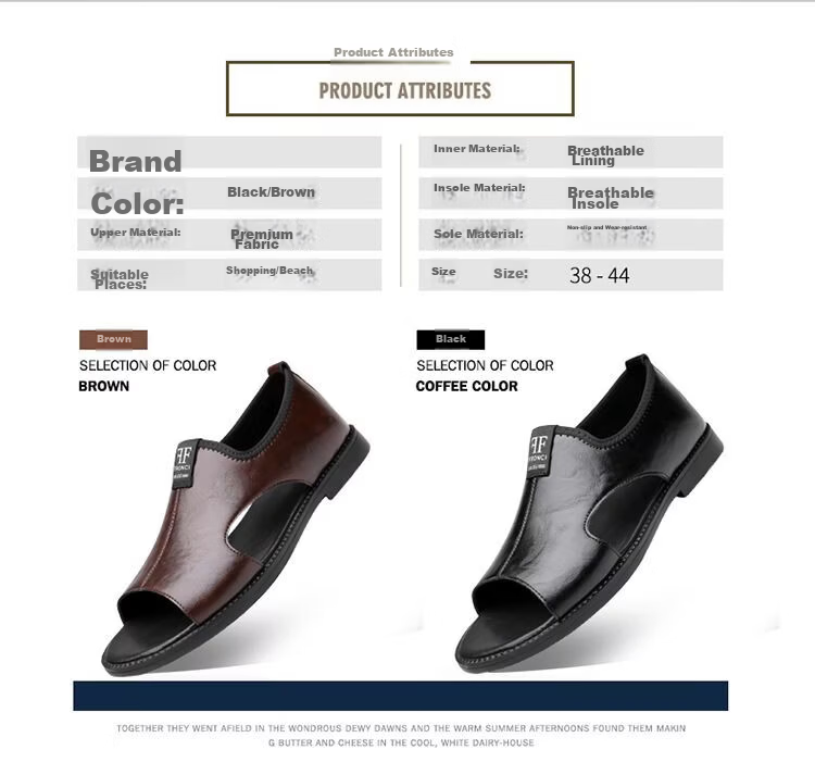 Jingzhenlianggong Men's Summer Sandals Dual-use Slippers Non-slip Soft Sole Beach Shoes Dark Brown [Glossy] Size 42 7