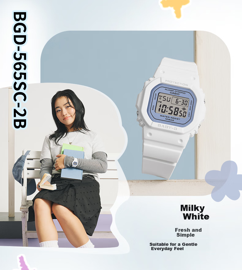 Casio Women's Watch, BABY-G Square Digital Sports Smart Watch, Japanese/Korean Style, Gift for Girlfriend, BGD-565SC 4
