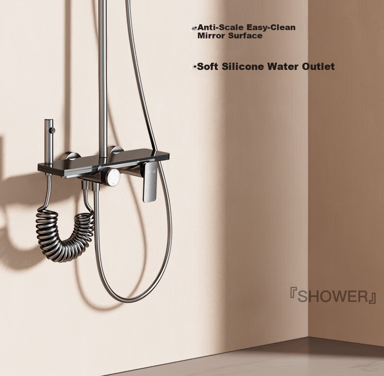 Jingshi Weideng Shower Faucet Set Bathroom Shower Head Pressurized Smart Gun Gray Integrated Shower Kit KWL 2