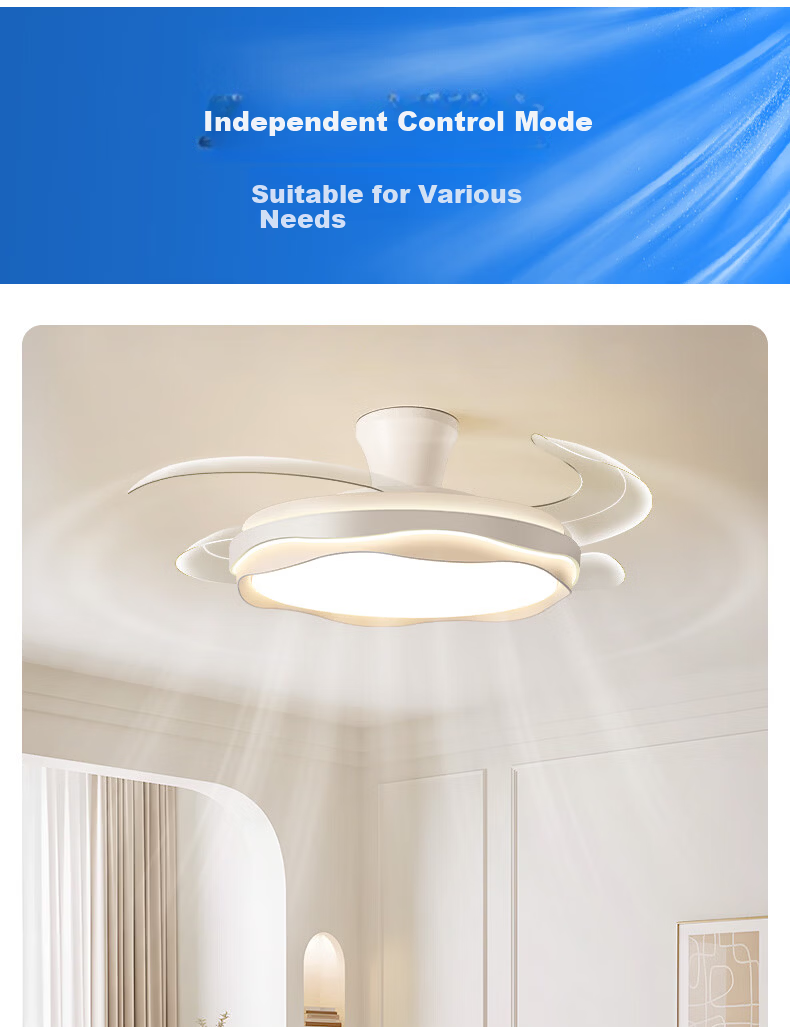 MICOE Full Spectrum Eye Protection Invisible Fan Dining Room Remote Dimming Integrated Ceiling Fan Light Zhongshan Lighting Simple Wind Series 11