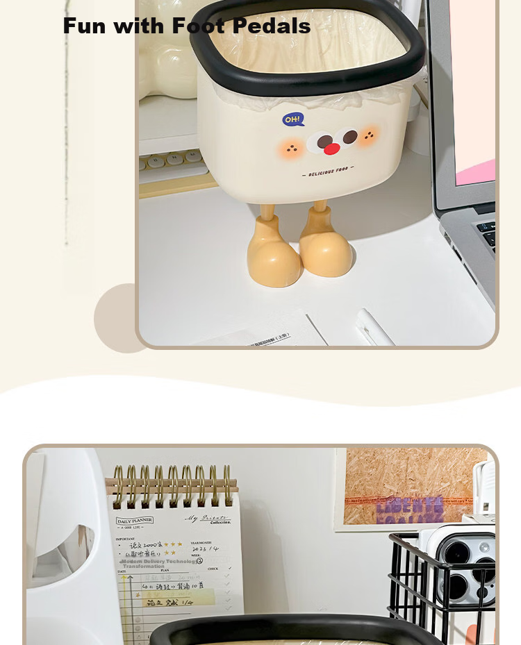 Class 3-2 Realistic Educational Kids Toy Mini Desktop DIY Trash Can Pretend Play Gift for Boys and Girls 10