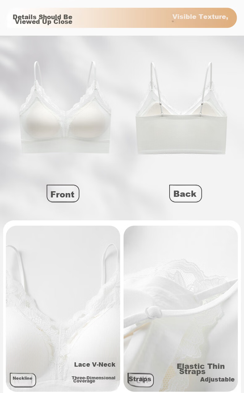 Fenteng Women's Lace V-Neck Camisole Vest Bra-Free Versatile Base Layer Underwear 2026 New Model 10