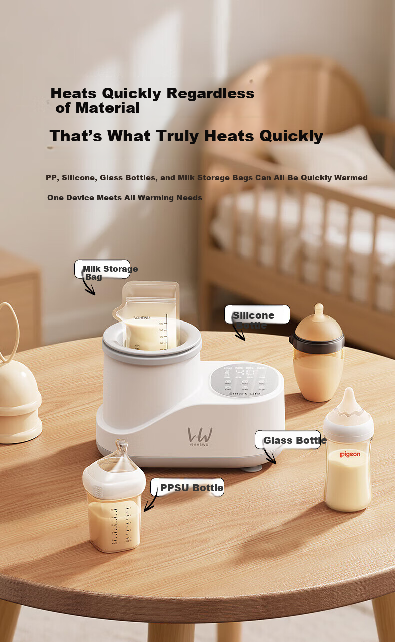 HeWu 2-in-1 Automatic Milk Warmer and Milk Shaker Bottle Warmer Breast Milk Thermostat Defrost Heater 18