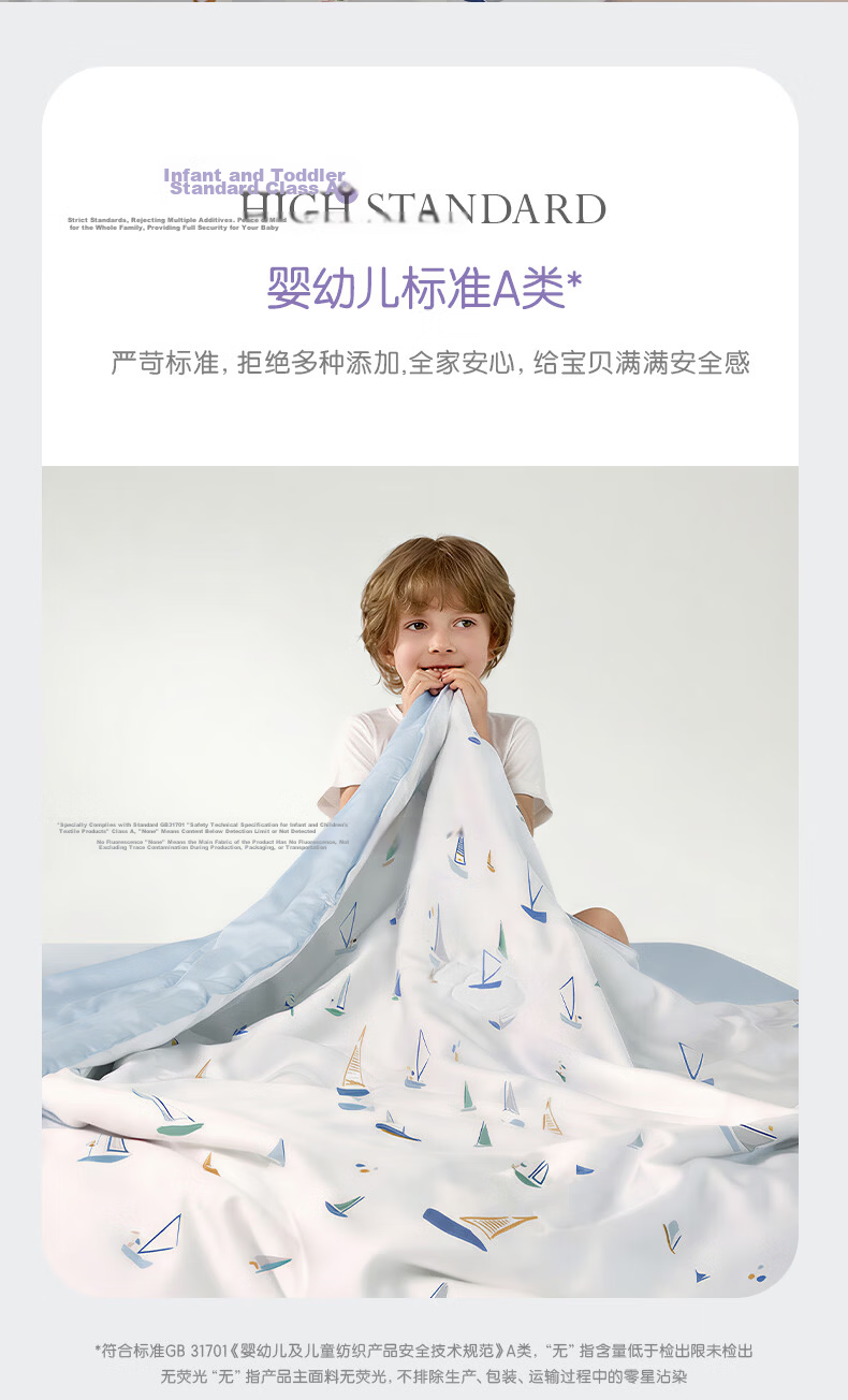 Luolaikids Baby Class A Machine Washable Cooling Air Conditioning Quilt, Children's Summer Cool Quilt, Kindergarten Summer Quilt, Small Blanket, 200*230cm 4