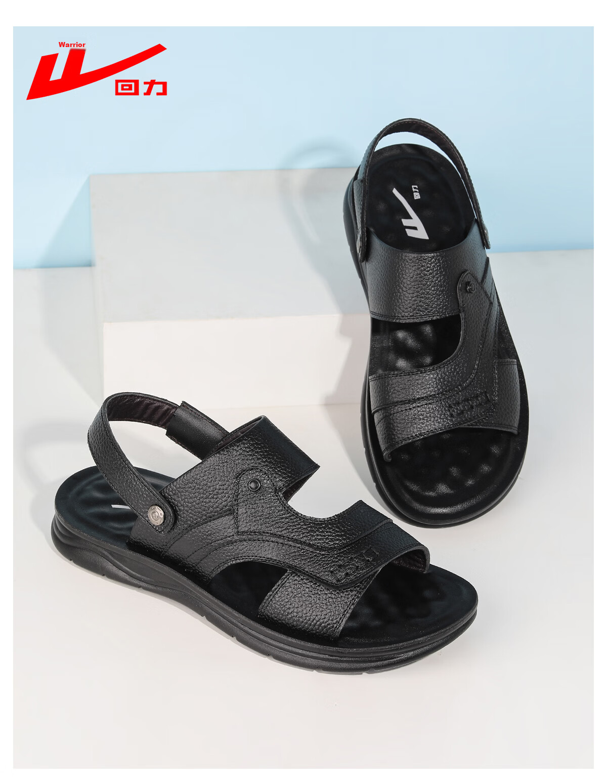 Warrior Summer Men's Genuine Leather Sandals Outdoor Middle-aged Non-slip Beach Slippers 1915 Yellow Size 38 10