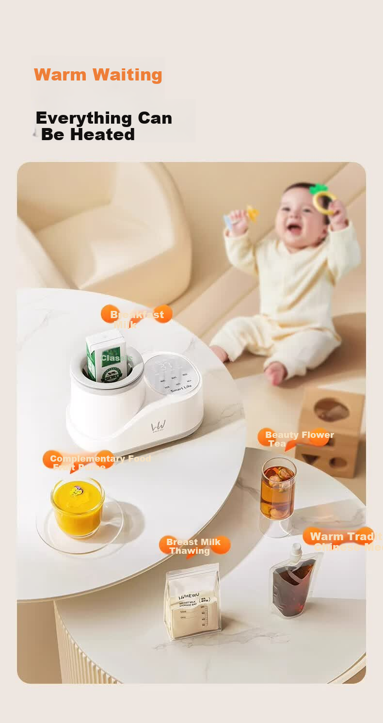 HeWu 2-in-1 Automatic Milk Warmer and Milk Shaker Bottle Warmer Breast Milk Thermostat Defrost Heater 23
