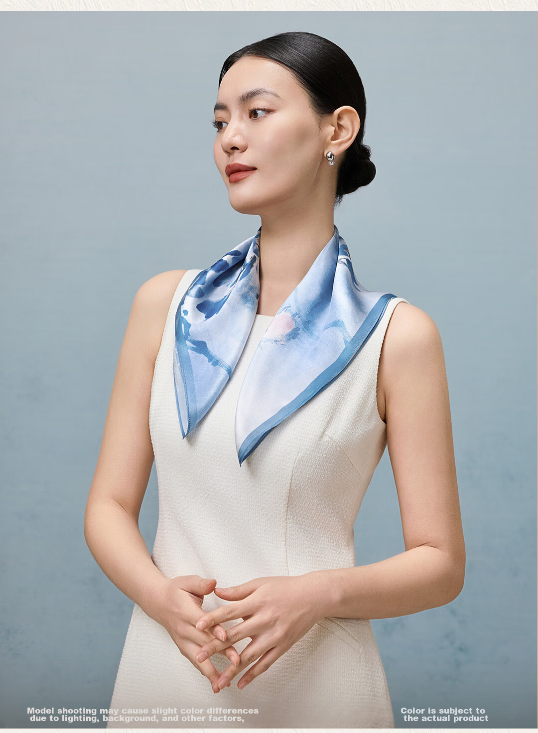 Shanghai Story Spring New Women's 100% Mulberry Silk Small Square Scarf Gift Box for Mom Birthday and Girlfriend Gift 8