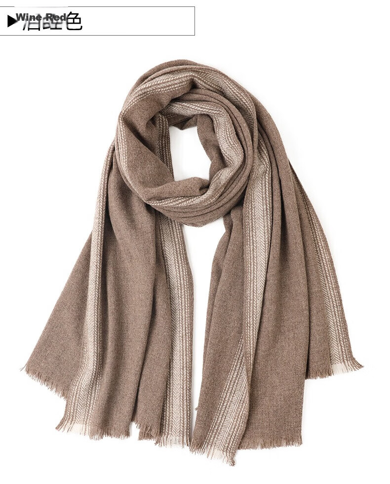 BOHOBOCO 100% Wool Shawl Scarf Summer Air-Conditioned Room Soft Lambswool Warm Versatile Skin-Friendly Nap Blanket Camel Color 21